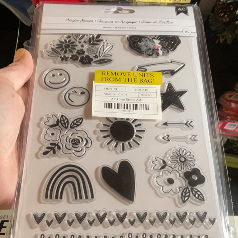 AC Clear Stamp Set with Floral and Rainbow Designs